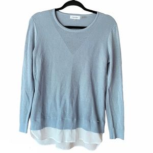 Calvin Klein Blue Lightweight Long Sleeve Sweater